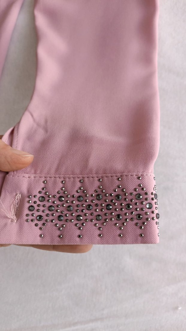 Uzun Kollu Düğmeli Pembe Tunik - Görsel 5