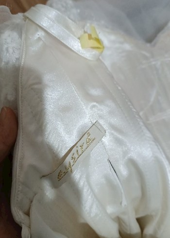 Straplez A Kesim Beyaz Uzun Gelinlik - Görsel 8