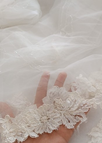 Straplez A Kesim Beyaz Uzun Gelinlik - Görsel 7