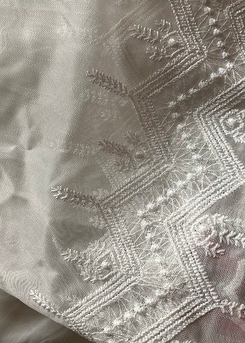 Nakışlı Beyaz Tül Perde - Görsel 3