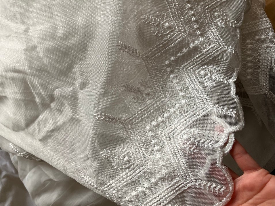 Nakışlı Beyaz Tül Perde - Görsel 3