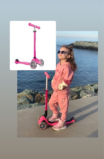 Diğer Globber Elite Deluxe Işıklı Scooter Pembe
