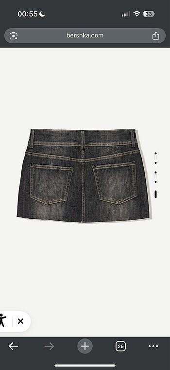 38 Beden bershka denim mini şort etek