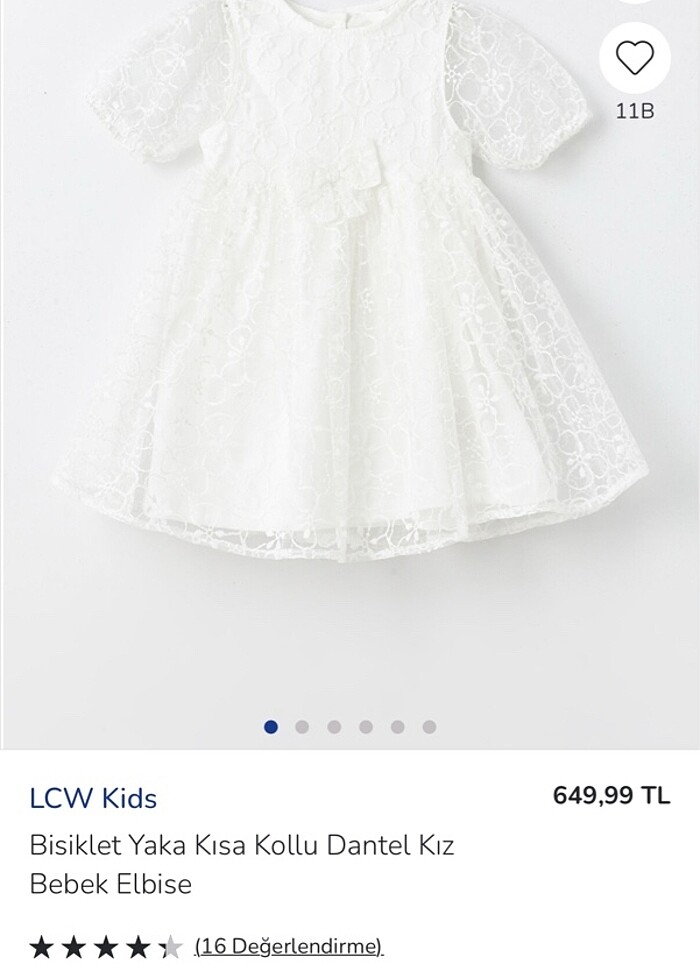 Lcw Dantel Kız Bebek/Çocuk elbise / Özel gün elbisesi - Görsel 3