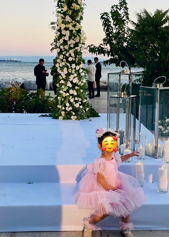 Pembe kız çocuk abiye / özel gün elbisesi kız tütü elbise - Görsel 3