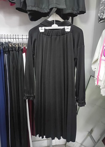 Düğmeli Siyah Kadın Etekli Takım - Görsel 2