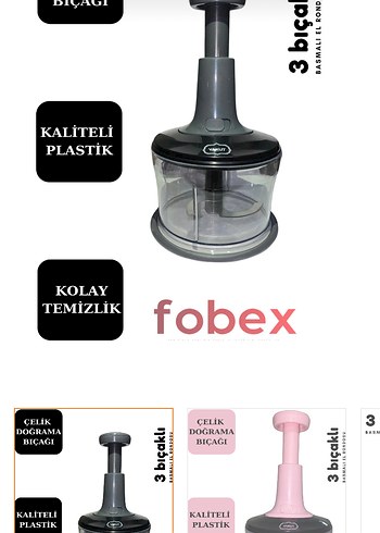 3 Bıçaklı Pembe ve Gri Plastik Doğrama Makinesi