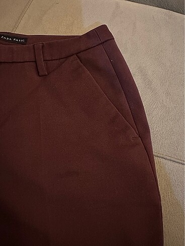 xs Beden bordo Renk Zara kumaş pantolon