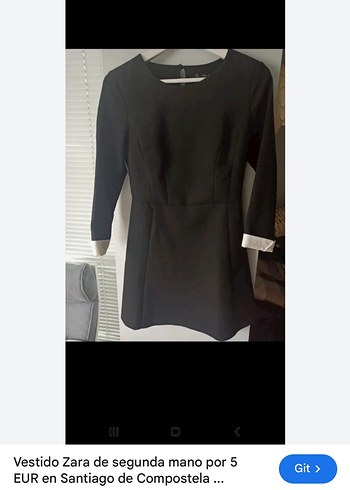 Siyah, uzun kollu, düğmeli ofis elbisesi - Görsel 2