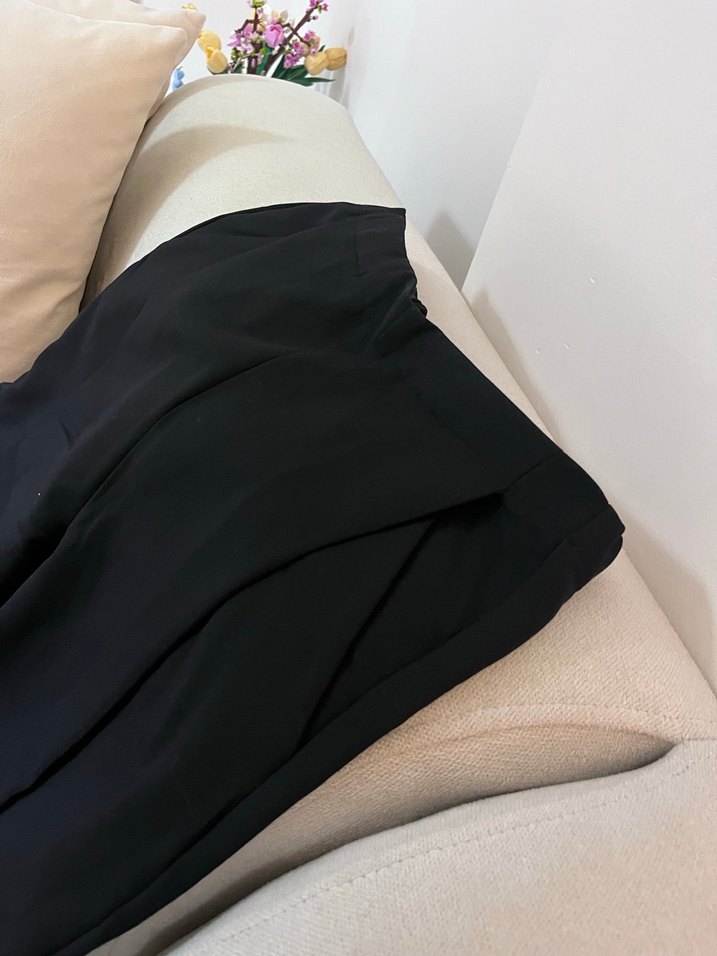 Kadın Siyah Pilili Kumaş Pantolon - Görsel 2