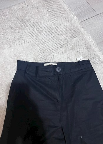 Siya kadın Keten Salaş Düğmeli Pantolon - Görsel 2