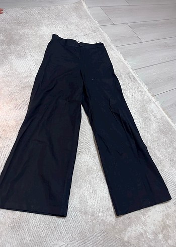 Siya kadın Keten Salaş Düğmeli Pantolon - Görsel 4