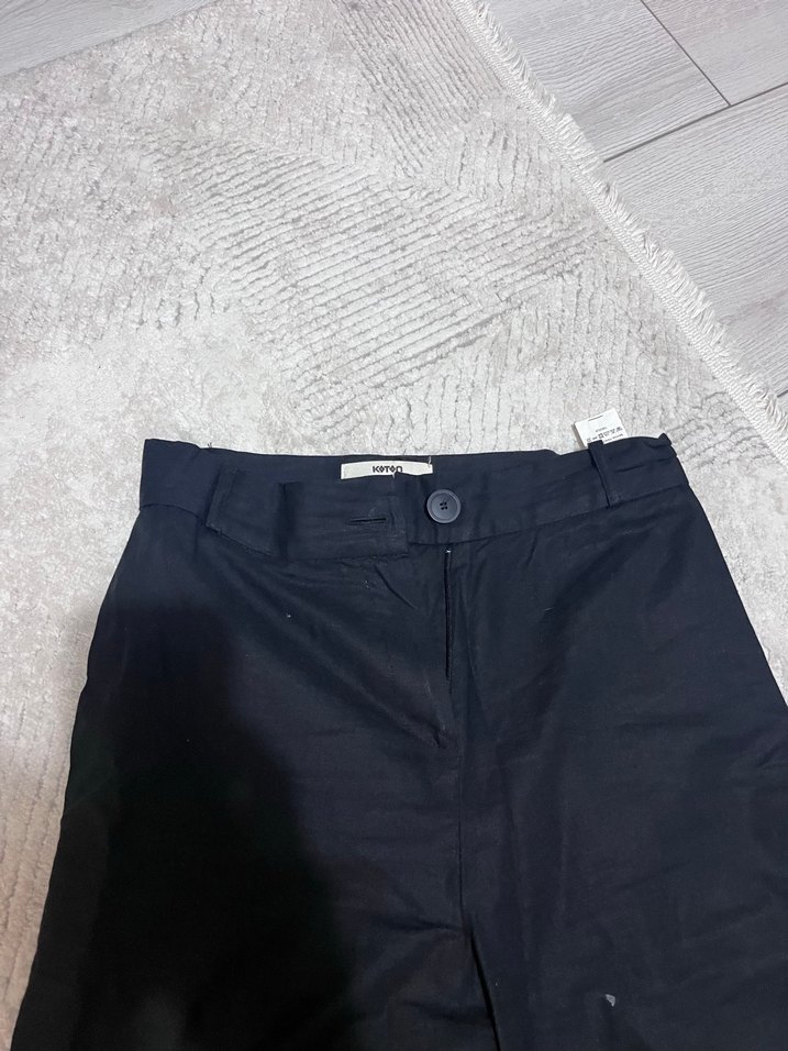 Siya kadın Keten Salaş Düğmeli Pantolon - Görsel 2