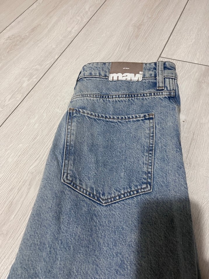 Gri Mavi Kadın Denim Bol Kesim Jean - Görsel 3