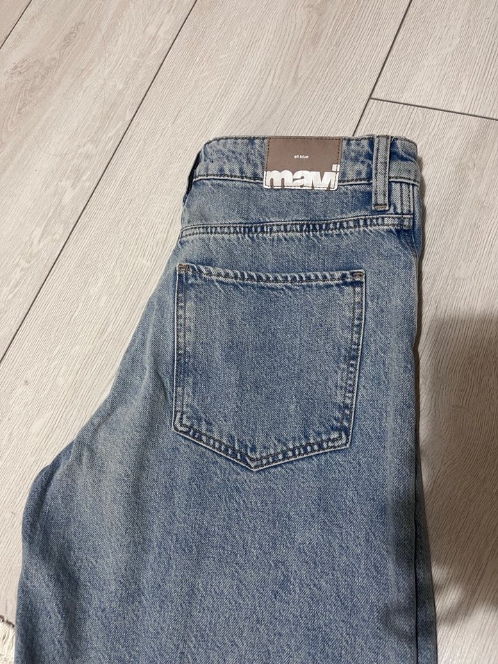 Gri Mavi Kadın Denim Bol Kesim Jean - Görsel 2