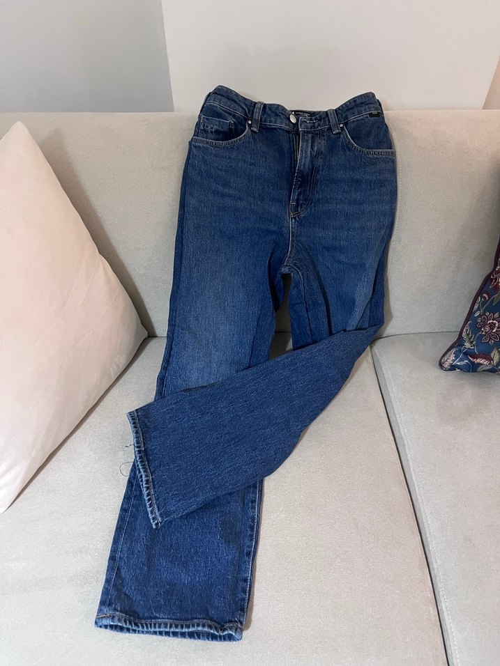 Kadın Mavi Denim Midi Boy Kot Pantolon - Görsel 2