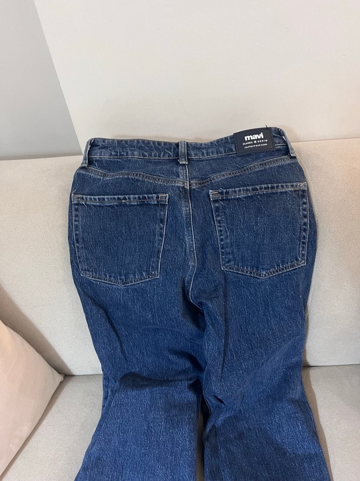 Kadın Mavi Denim Midi Boy Kot Pantolon - Görsel 3
