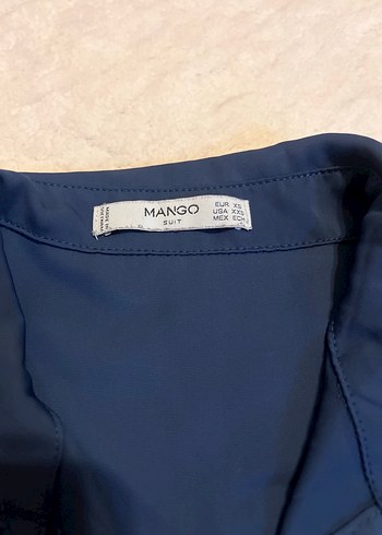 Mango Lacivert V Yaka Elbise