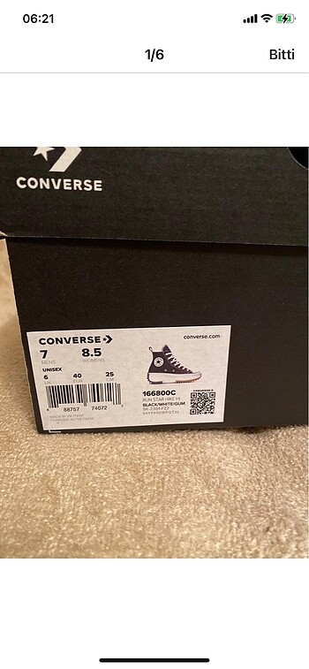 40 Beden siyah Renk Converse run star black