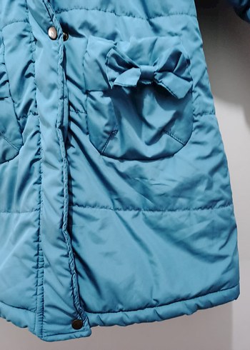 Çocuk Mavi Uzun Kollu Kışlık Mont - Görsel 3