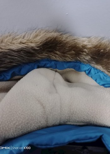 Çocuk Mavi Uzun Kollu Kışlık Mont - Görsel 4