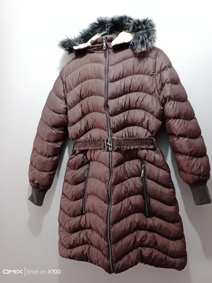 Kahverengi Kürklü Kadın Kışlık Mont - Görsel 2