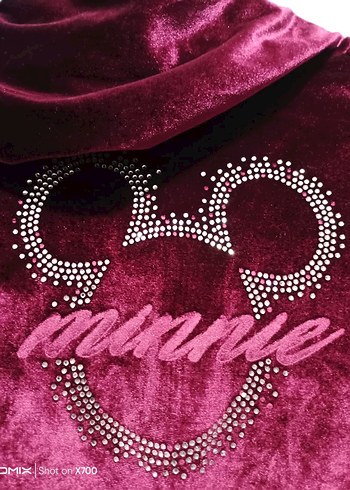 Bordo Kapüşonlu Kız Çocuk Fermuarlı Ceket - Görsel 3