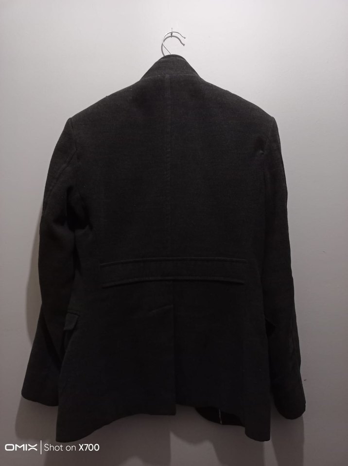 Düğmeli Siyah Erkek Kadife Kaban - Görsel 2