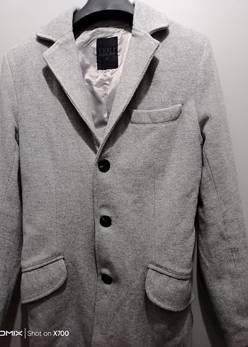 Gri ERKEK Düğmeli Kaban - Görsel 2