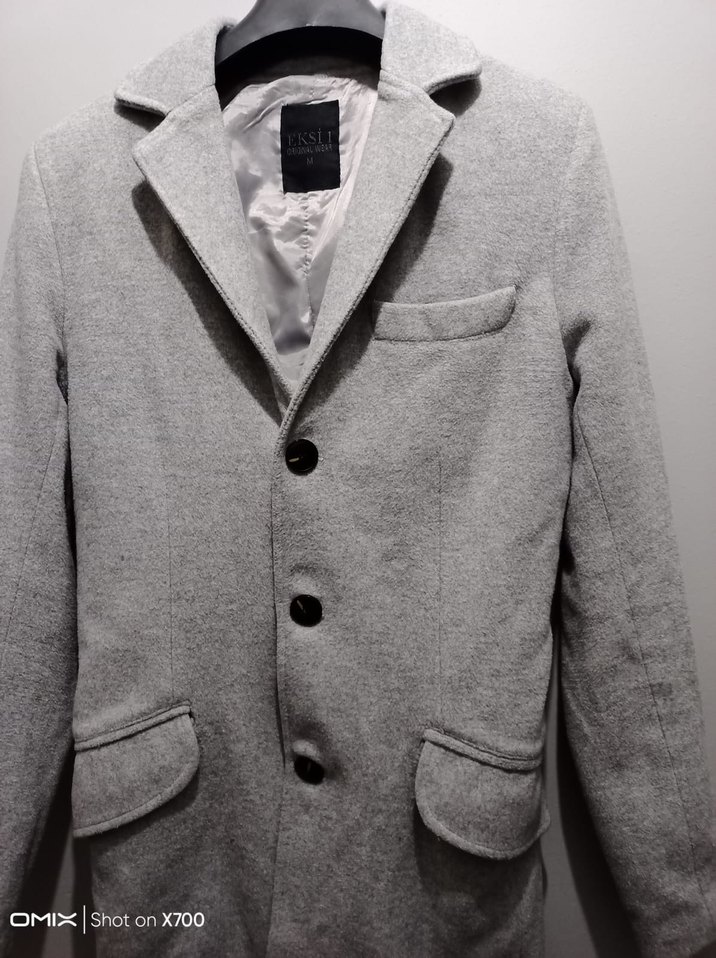 Gri ERKEK  Düğmeli Kaban - Görsel 2