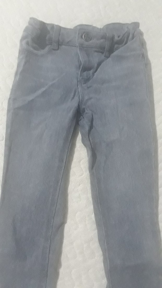 Gri Kız  Çocuk Denim Pantolon - Görsel 2