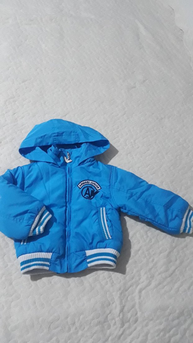 Kapüşonlu Erkek Çocuk Renkli Mont - Görsel 2