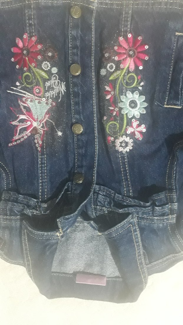 Kız Çocuk Nakışlı Kot Ceket - Görsel 2