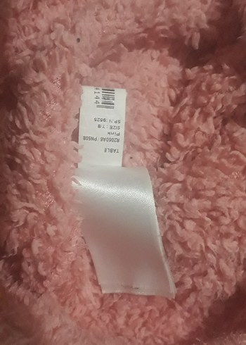 7 Yaş Beden Kızlar için Pembe Kapüşonlu Peluş Sweatshirt