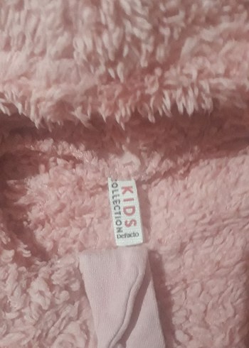 LC Waikiki Kızlar için Pembe Kapüşonlu Peluş Sweatshirt