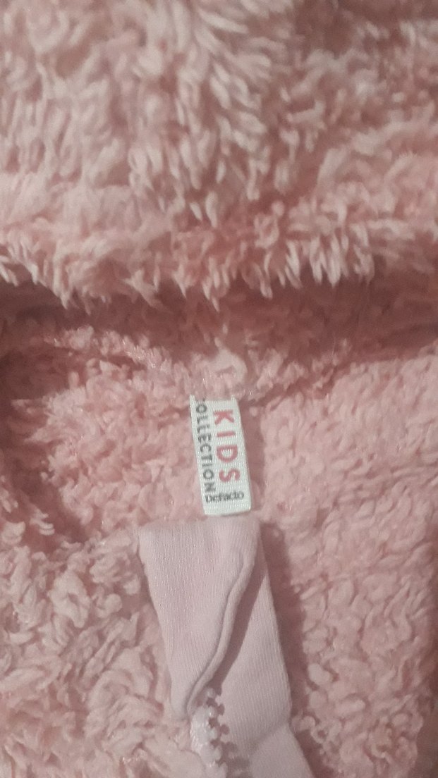 Kızlar için Pembe Kapüşonlu Peluş Sweatshirt - Görsel 2