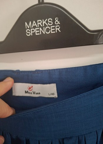 40 Beden Mavi Kadın Uzun Salaş pantolon etek