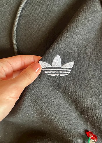 m Beden siyah Renk Unisex Adidas Logo Kapüşonlu Sweatshirt