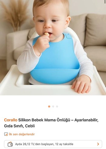 Corallo Mavi Bebek Silikon Mama Önlüğü - Görsel 3