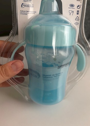 Wee Bebek Mavi Kulplu Akıtmaz Bardak 240 ml - Görsel 4