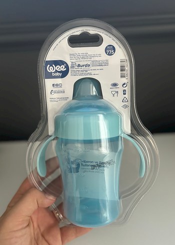 Wee Bebek Mavi Kulplu Akıtmaz Bardak 240 ml - Görsel 2