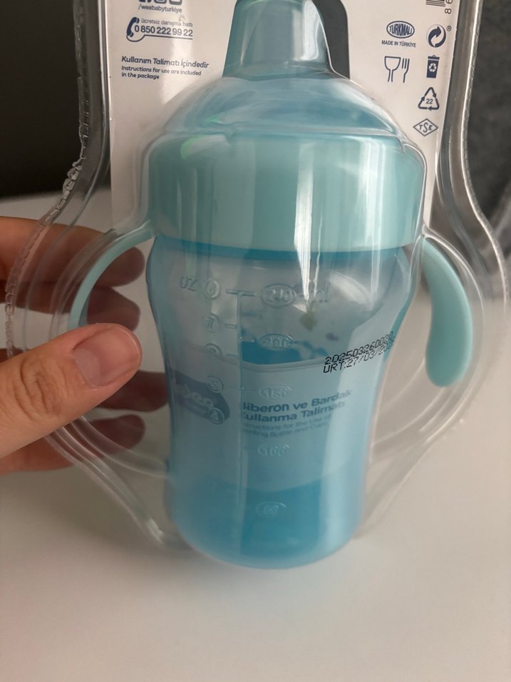 Wee Bebek Mavi Kulplu Akıtmaz Bardak 240 ml - Görsel 4