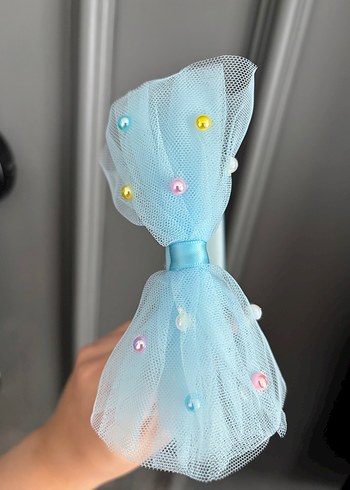 Mavi İnci Detaylı Tül Taç Doğum Lohusa Çekim - Görsel 5