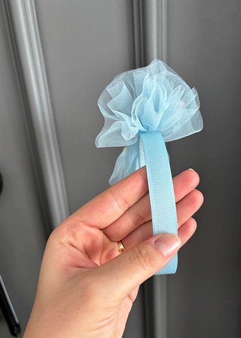 Mavi İnci Detaylı Tül Taç Doğum Lohusa Çekim - Görsel 3