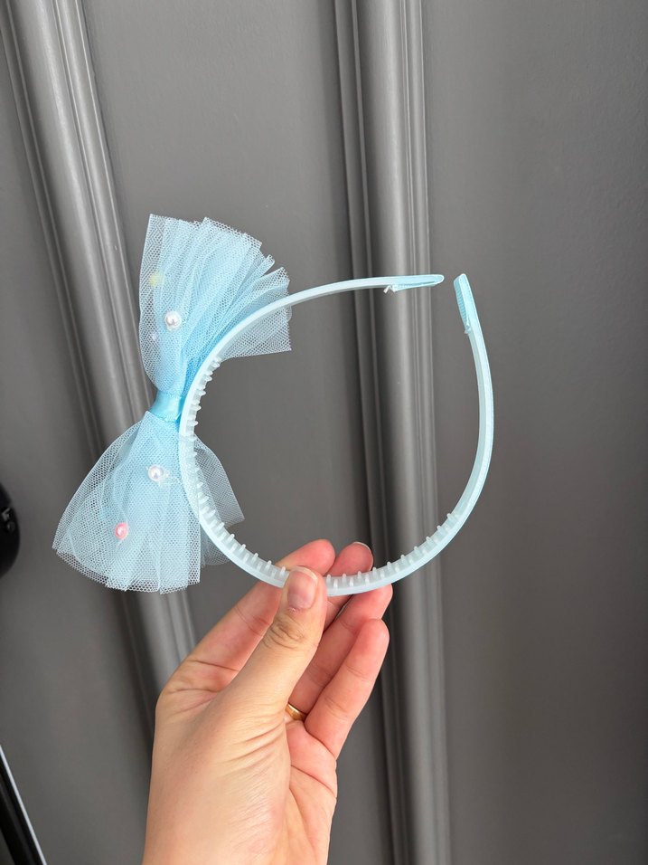 Mavi İnci Detaylı Tül Taç Doğum Lohusa Çekim - Görsel 2