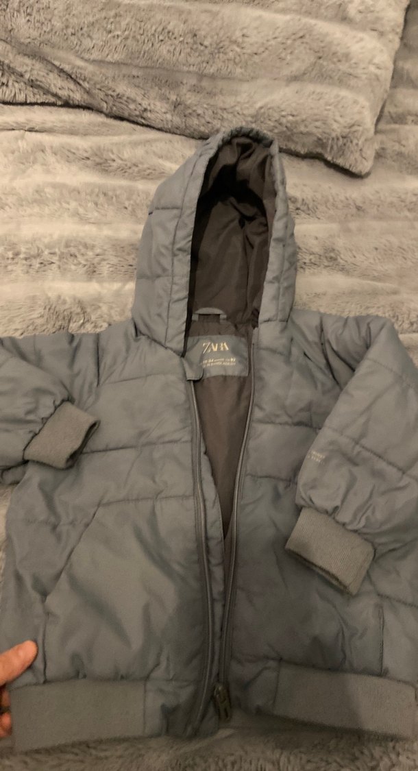 Zara Gri Erkek Çocuk Kapüşonlu Mont - Görsel 3