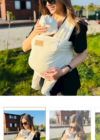 Beyaz Bebek Kanguru Sling - Görsel 3