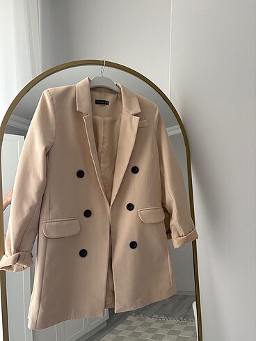 Krem blazer ceket