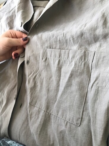 3xl Beden kahverengi Renk H&M bej gömlek
