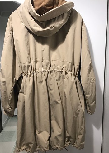 Bej Midi Uzunlukta Kadın Yağmurluk - Görsel 2